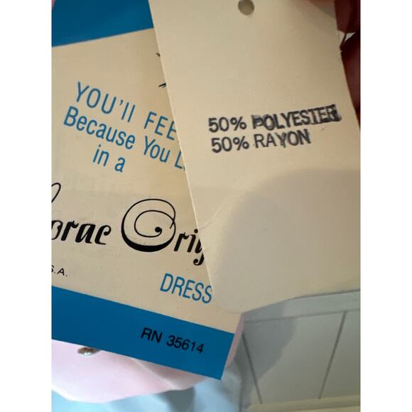 LORAC ORIGINAL Vintage 2 PC Dress/Suit NWT! SZ 16 Pink, Grey, White Linen Like! - Picture 4 of 4